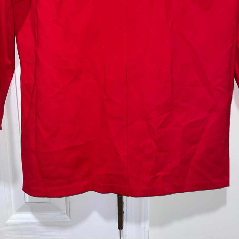Talbots Red Ponte Knit Split Neck Top with Bow
Detail 3/4 Sleeved Blouse top S - Picture 7 of 14